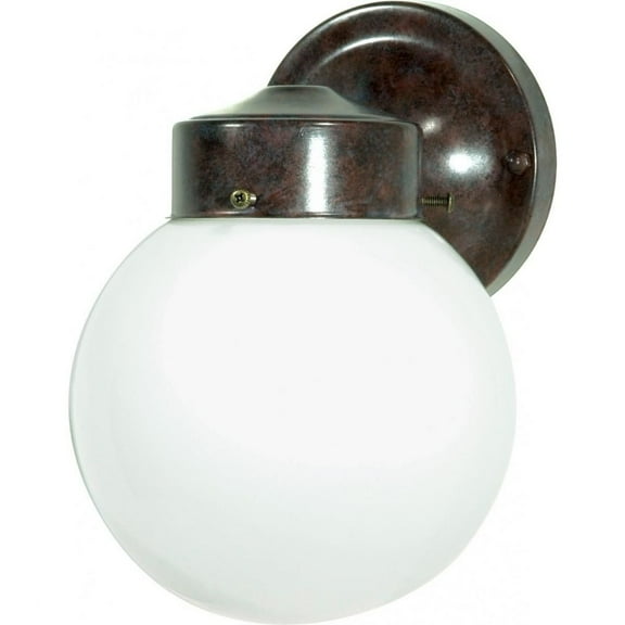 1 Light - 6" - Porch, Wall - With White Globe