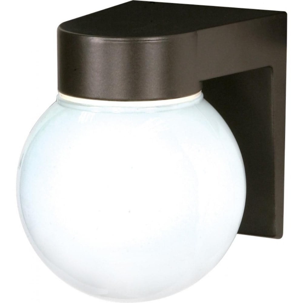 Bronze and White Dimmable Outdoor Wall Sconce with Glass Globe