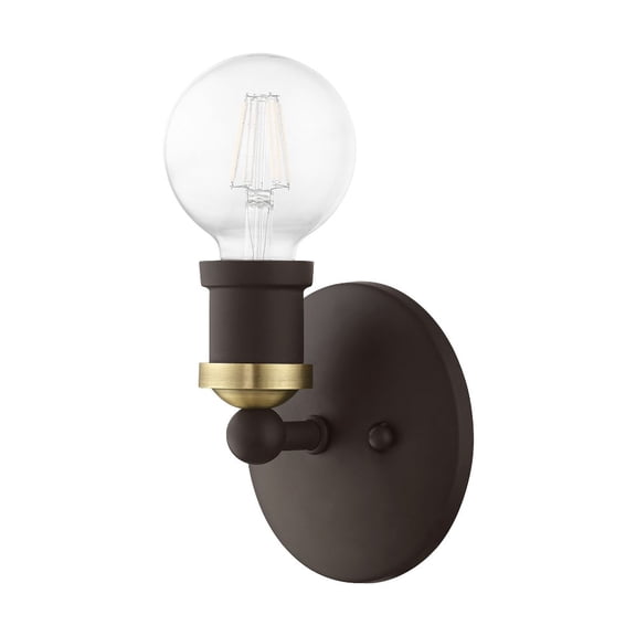 1 Light Ada Bathroom Light in Transitional Style-5.25 inches Tall and 5 inches Wide-Bronze/Antique Brass Finish Bailey Street Home 218-Bel-4821218