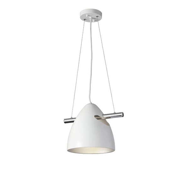 1 Light Adjustable Pendant-Finish:White/Chrome,Style:Contemporary