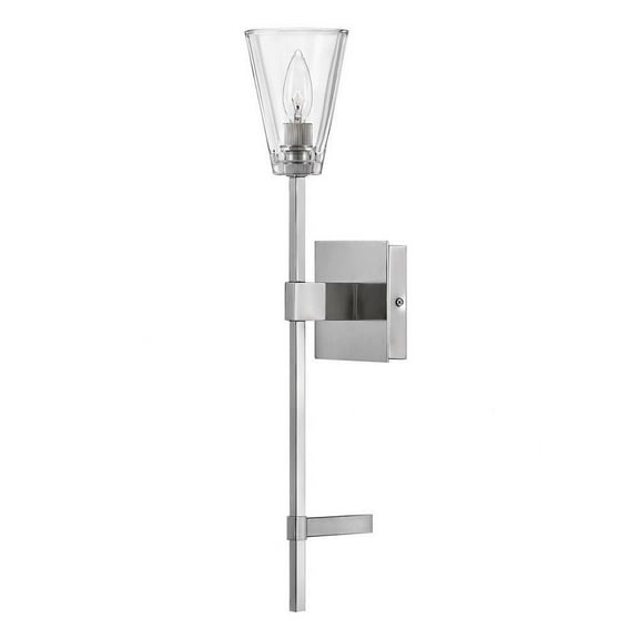 1 Light Bathroom Light Fixture in Traditional and Glam Style-24 inches Tall and 5 inches Wide-Polished Nickel Finish Bailey Street Home 81-Bel-4614497