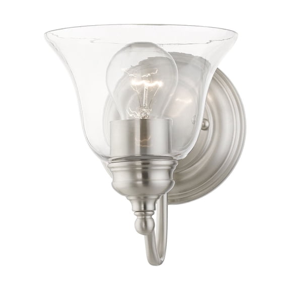 1 Light Bathroom Light in Transitional Style-7.5 inches Tall and 6.25 inches Wide-Brushed Nickel Finish Bailey Street Home 218-Bel-4821550