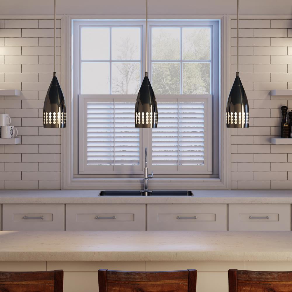 Sleek Modern Black Mini Pendant Light with Glass Shade