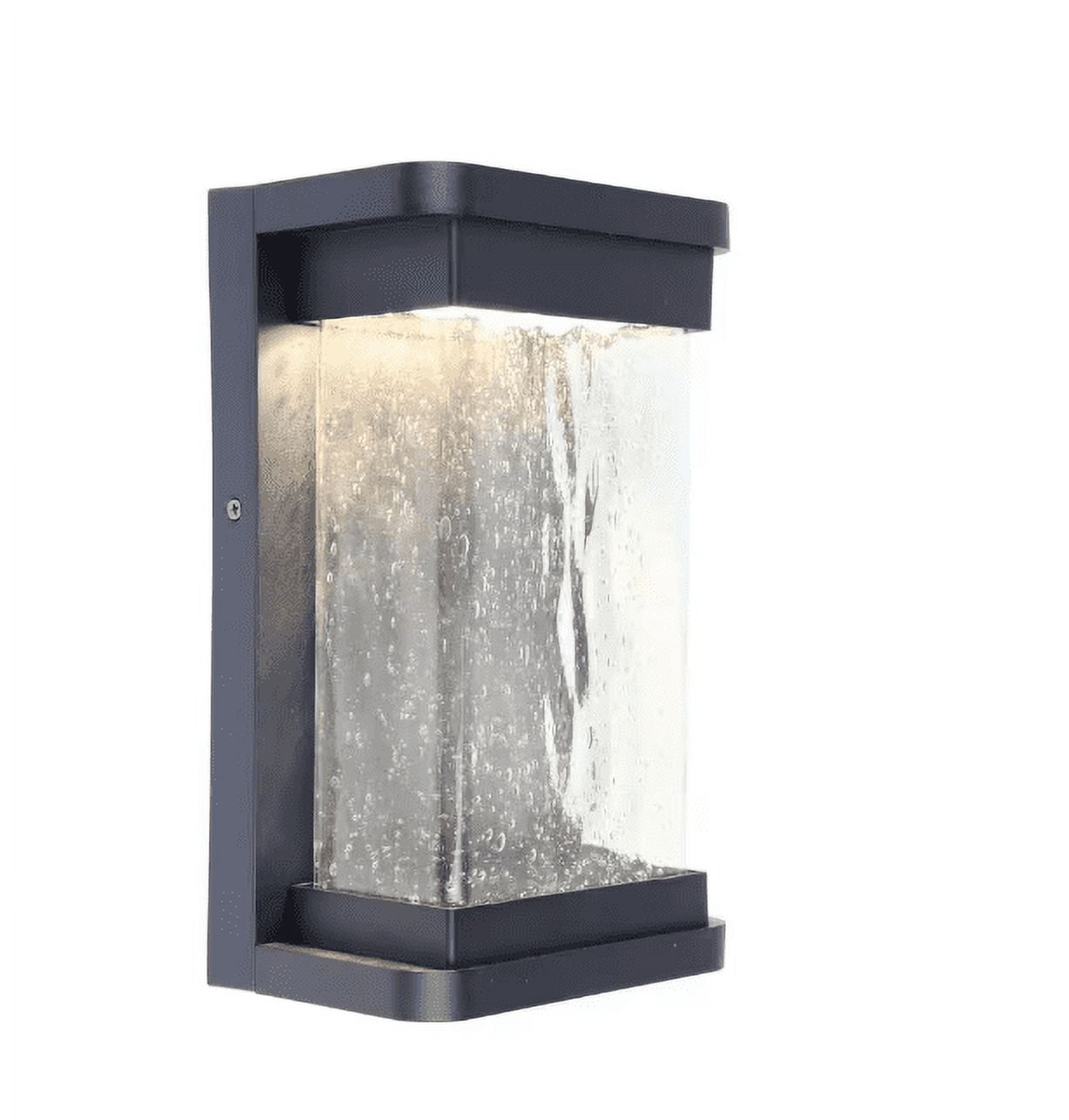 Starry Night Black Aluminum LED Outdoor Wall Sconce with Seeded Glass
