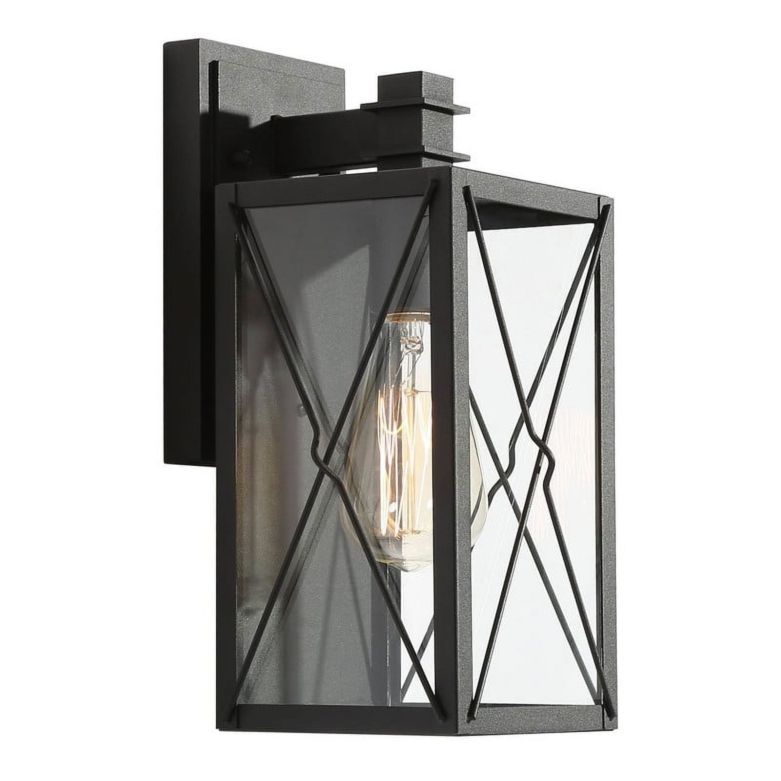LNC 1-Light Black Lantern Outdoor Wall Sconce/Waterproof Exterior Wall Mount Wall Light