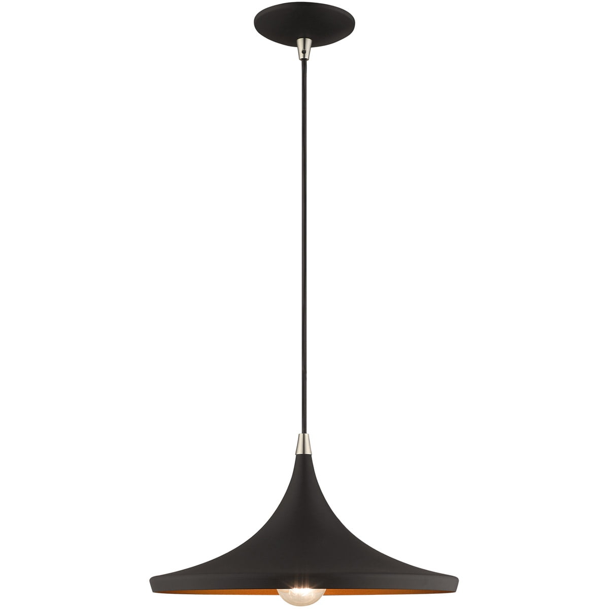 Black and Gold 14'' Aluminum Mini Pendant Light