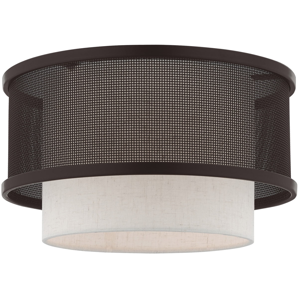 1 Light Bronze Ceiling Light fixture with Bronze Stainless Steel Mesh Shade