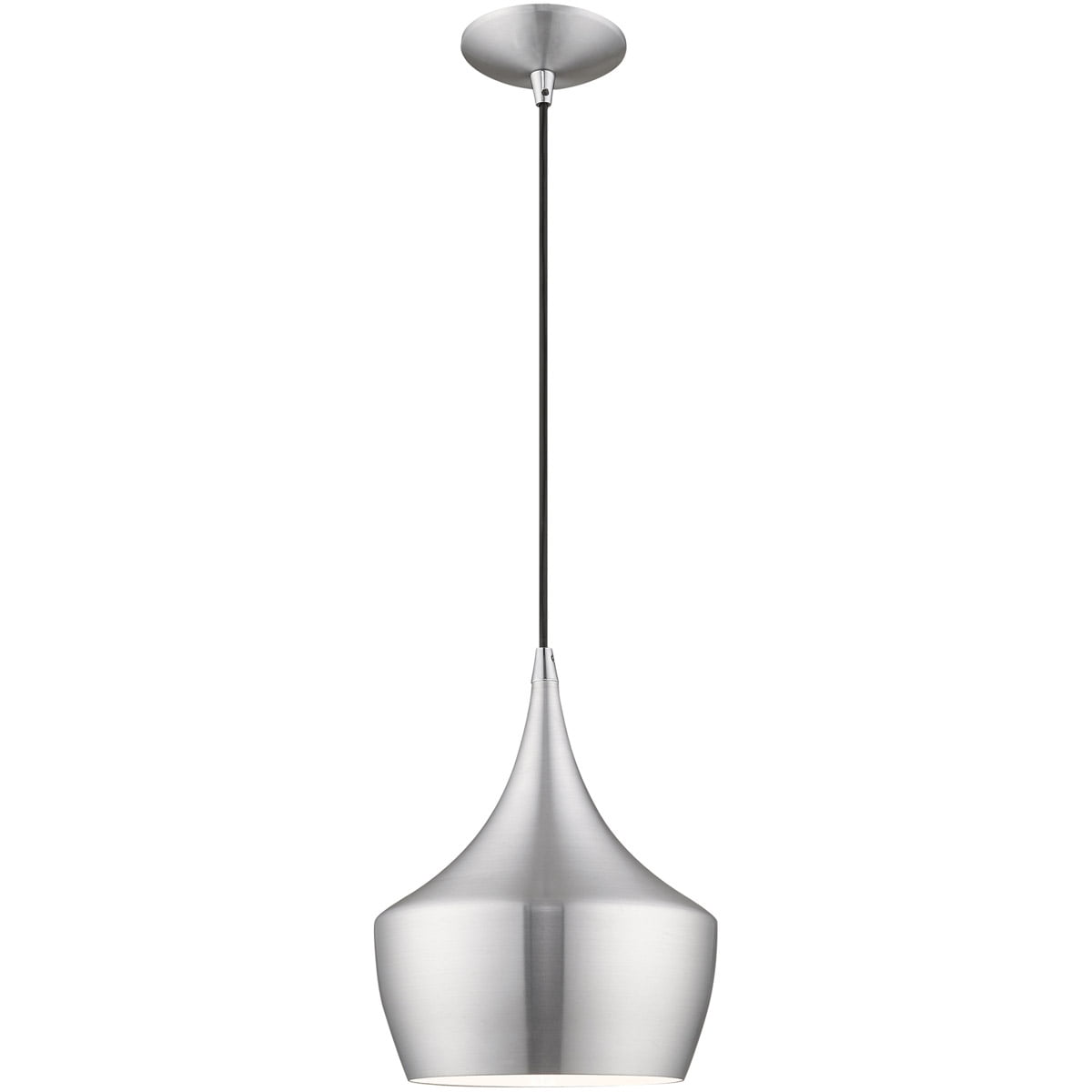 Mini Brushed Aluminum 1-Light Pendant for Indoor/Outdoor