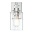 thumbnail image 1 of Faymart Lighting 1-Light Brushed Nickel Vanity Light with Clear Glass Shade, 1 of 9