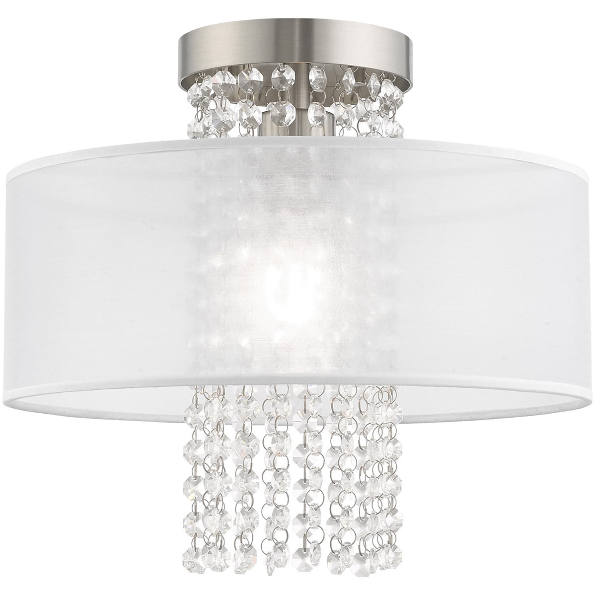 1 Light Brushed Nickel Ceiling Light fixture with Steel base material