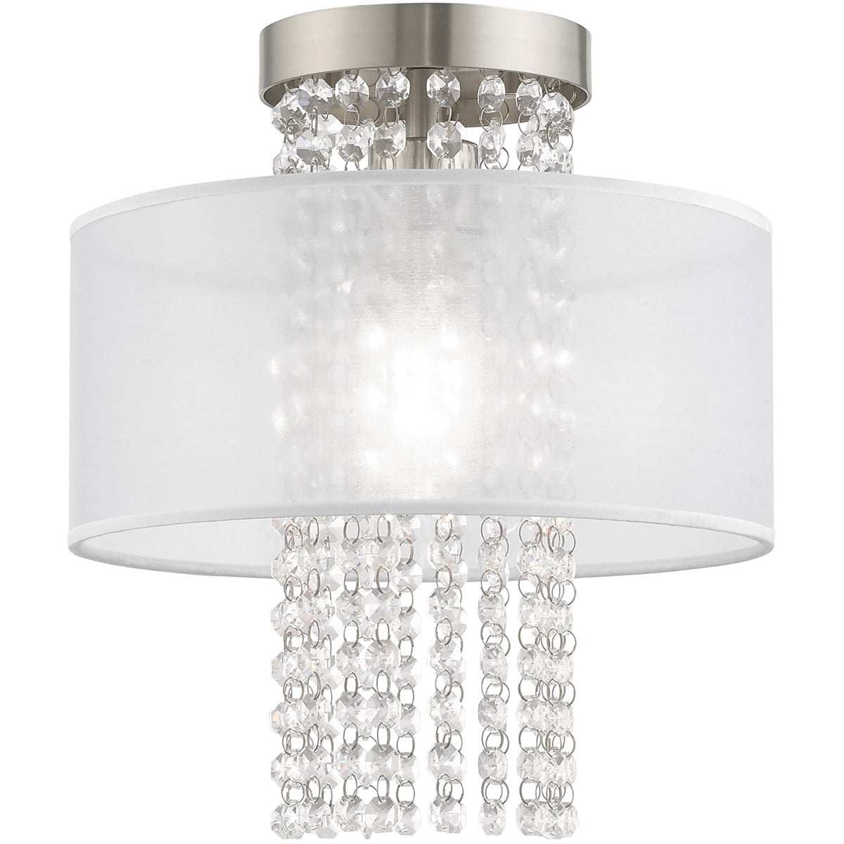 1 Light Brushed Nickel Ceiling Light fixture with Steel base material