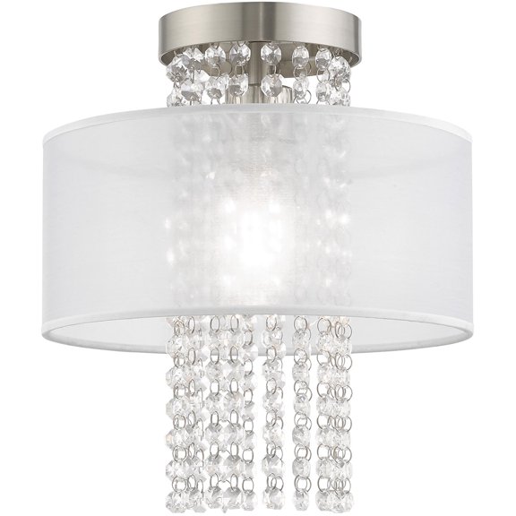 1 Light Brushed Nickel Ceiling Light fixture with Steel base material