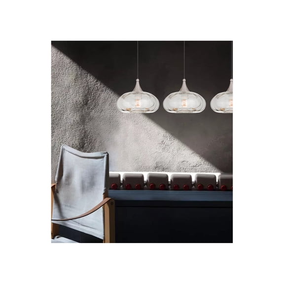 1 Light Brushed Nickel Mini Pendant with Smoke Glass Shade