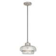 thumbnail image 1 of 1 Light Brushed Nickel Mini Pendant with Smoke Glass Shade, 1 of 1