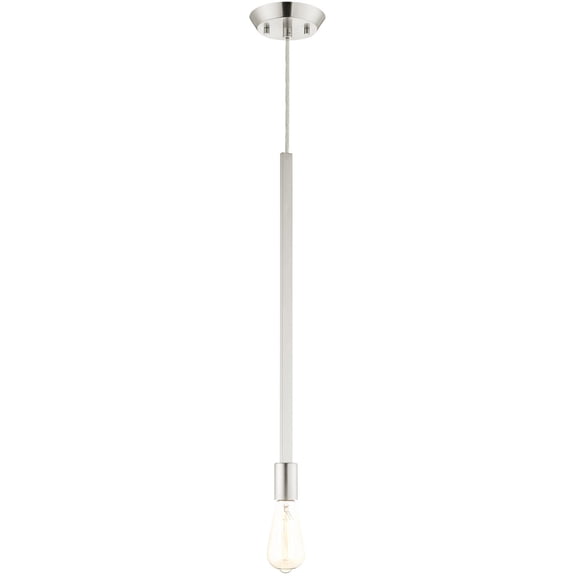 1 Light Brushed Nickel Pendant light Hanging Light Fixture with Steel base material