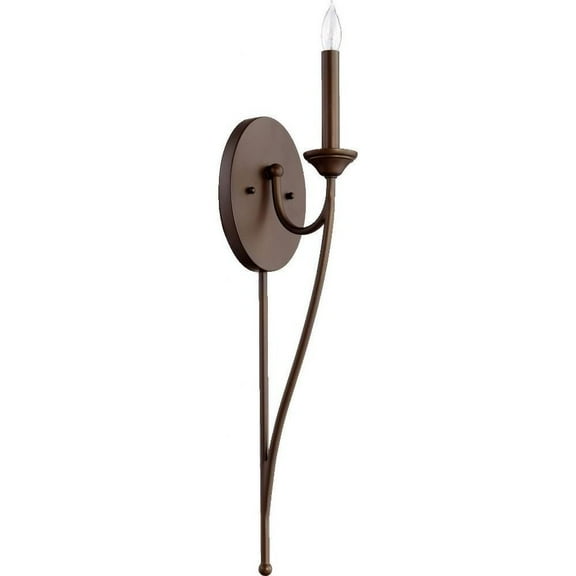 1 Light Candle Wallchiere with Metal Accents-25.75 inches H By 5.5 inches W-Oiled Bronze Finish Bailey Street Home 183-Bel-3400424