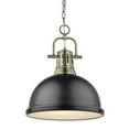 thumbnail image 1 of 1 Light Chain Pendant in Classic Style 16.88 inches High By 14 inches Wide-Aged Brass Finish-Matte Black Shade Color Bailey Street Home, 1 of 7