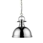 1 Light Chain Pendant in Classic Style 16.88 inches High By 14 inches Wide-Chrome Finish-Chrome Shade Color Bailey Street Home 170-Bel-4159571