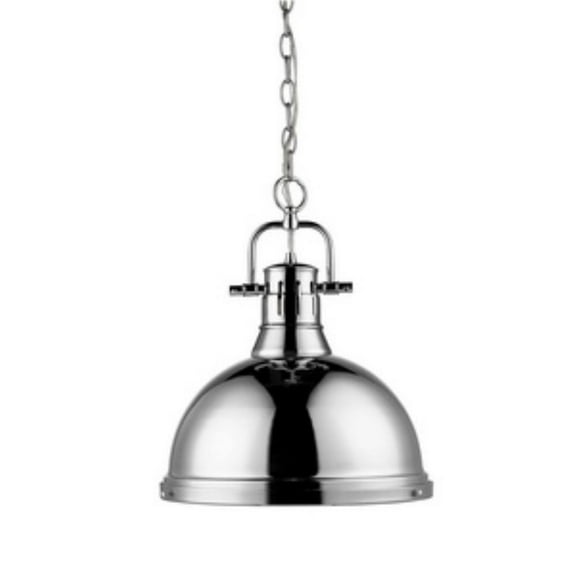 1 Light Chain Pendant in Classic Style 16.88 inches High By 14 inches Wide-Chrome Finish-Chrome Shade Color Bailey Street Home 170-Bel-4159571