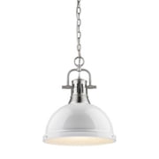 1 Light Chain Pendant in Classic Style 16.88 inches High By 14 inches Wide-Pewter Finish-White Shade Color Bailey Street Home 170-Bel-4159581