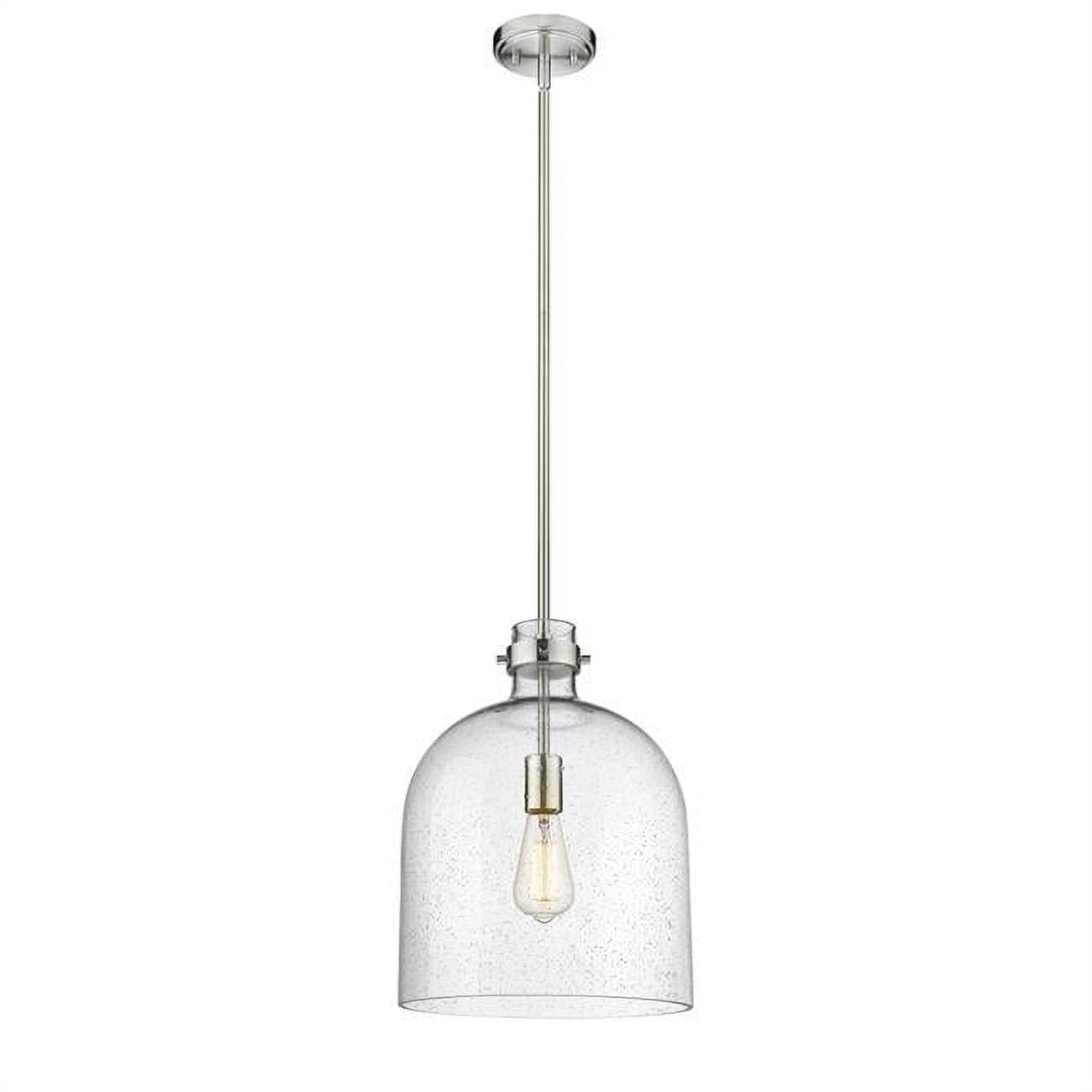 Transitional Seedy Glass Dome Pendant in Brushed Nickel