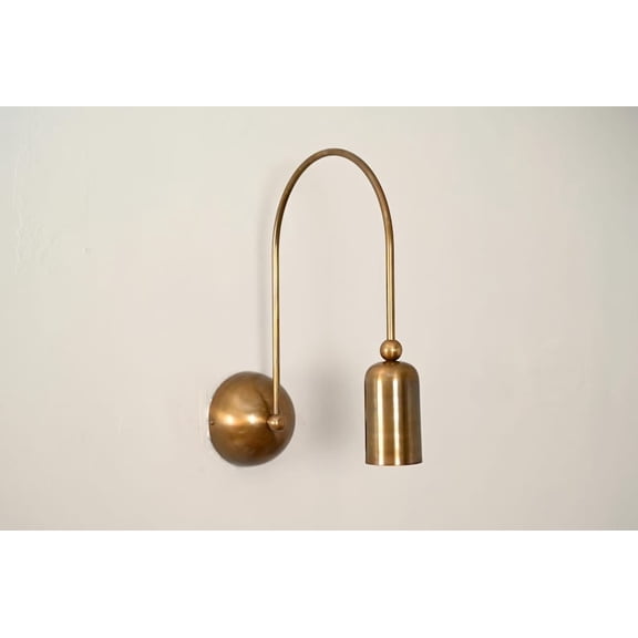 1 Light Curved Italian Cylindrical Sconces wall lamp Brass Fixture