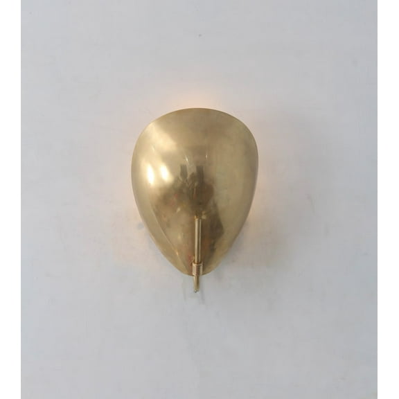 1 Light Curved Shades Handmade Wall Mid Century Modern Raw Brass chandelier light Fixture of Nauticaz