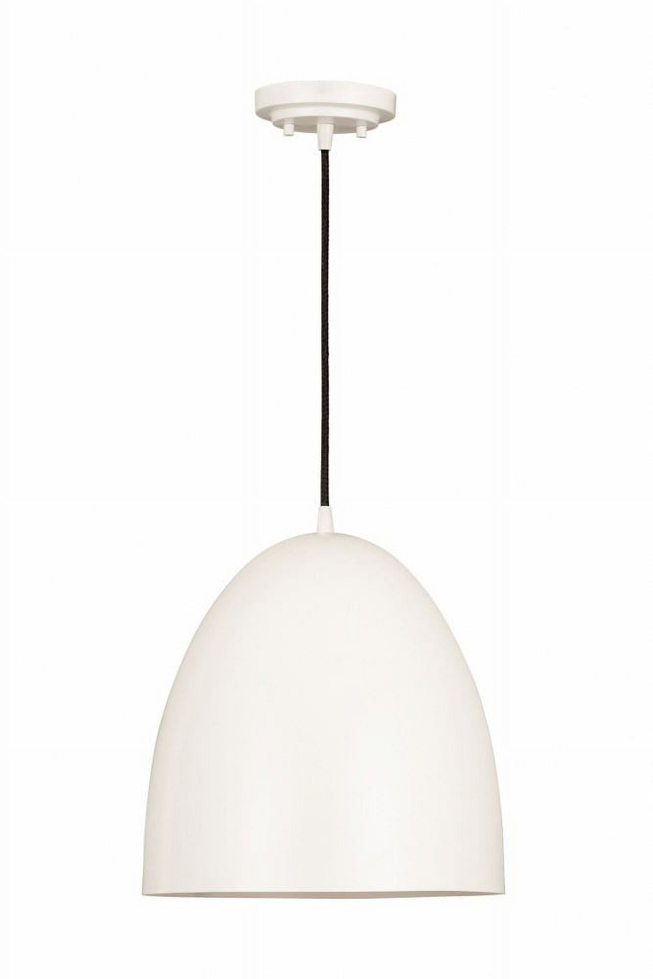 Farmhouse Chic Matte White LED Dome Pendant Light