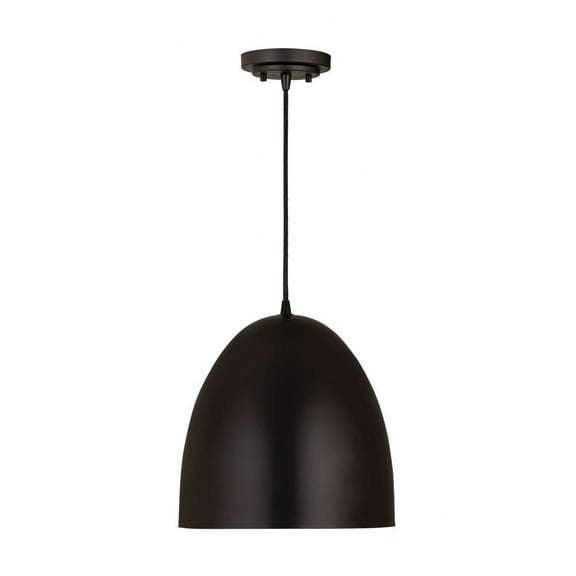 1 Light Dome Pendant in Classical Style 12 inches Wide By 12.5 inches High-Matte Black Finish Bailey Street Home 372-Bel-4529438