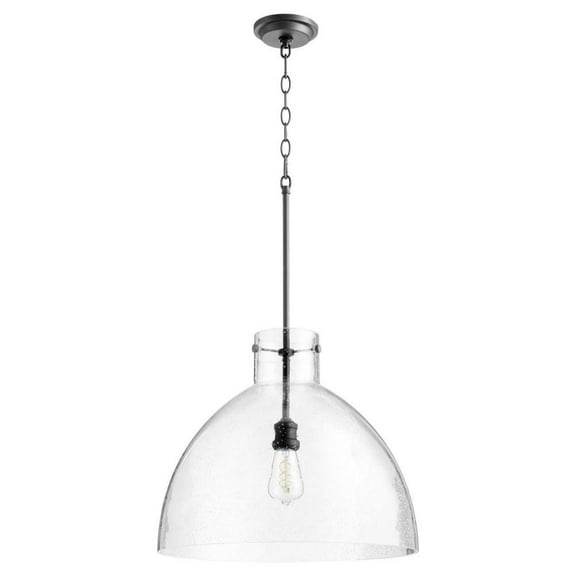1 Light Dome Pendant in Transitional Style 18.5 inches Wide By 17 inches High-Noir Finish Bailey Street Home 183-Bel-4350564
