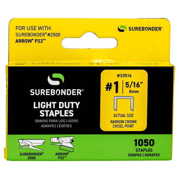 #1 Light Duty Staples - 5/16"  - 1050 ct.