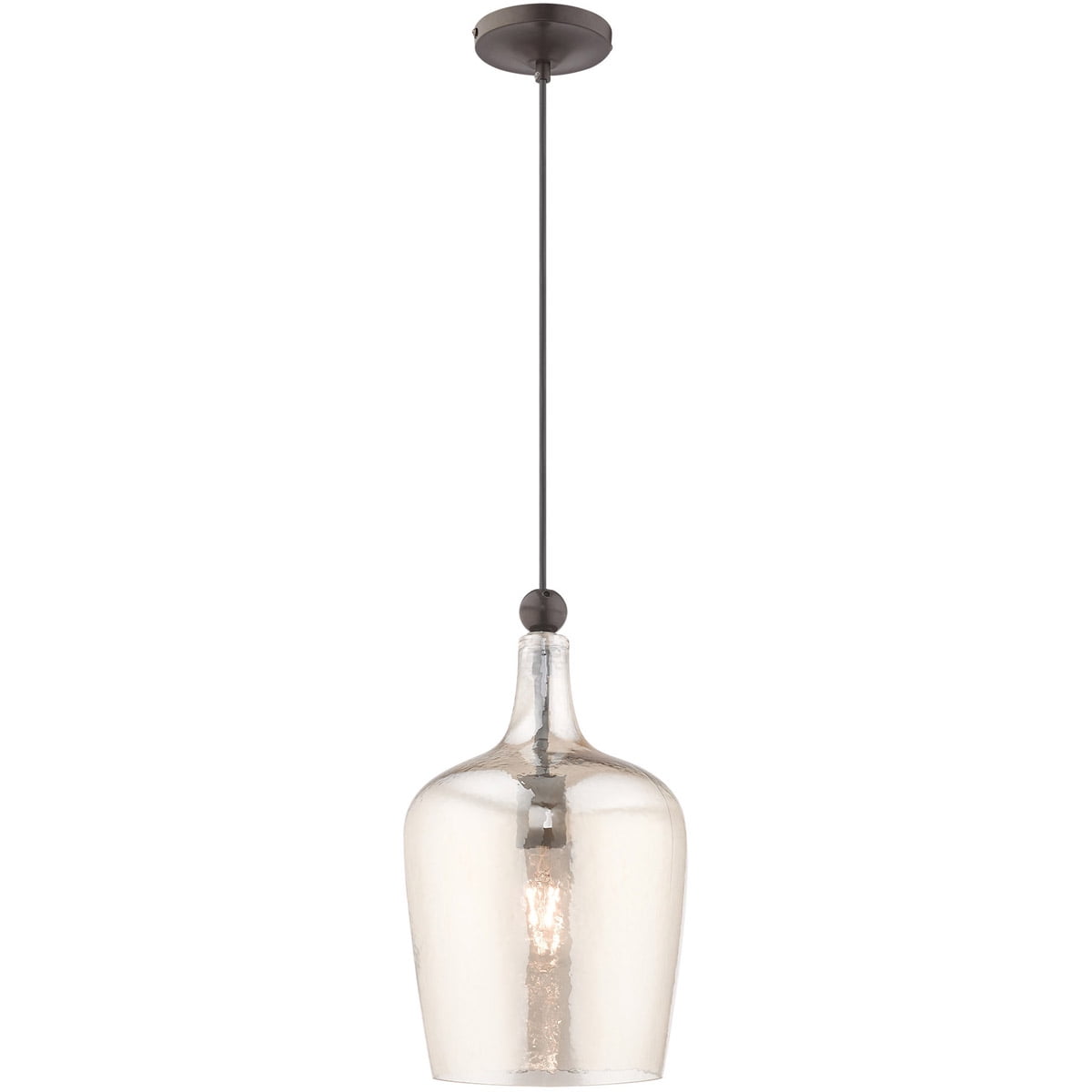 Champagne Glass Mini Bowl Pendant with English Bronze Finish
