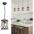 thumbnail image 1 of 1-Light Farmhouse Pendant Light for Kitchen Island Rustic Wood Chandelier Light Fixture for Dining Room Entryway Foyer, 1 of 7
