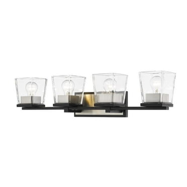 1 Light Flush Mount Frame Finish Matte Black + Brushed Nickel
