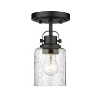 1 Light Flush Mount In Transitional Style-9.5 Inches Tall And 5.25 Inches Wide-Matte Black Finish Z-Lite 340F1-Mb