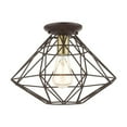 thumbnail image 1 of 1 Light Flush Mount in Geometric Style 13.5 inches Wide By 9.5 inches High-Bronze Finish Bailey Street Home 218-Bel-4362980, 1 of 1
