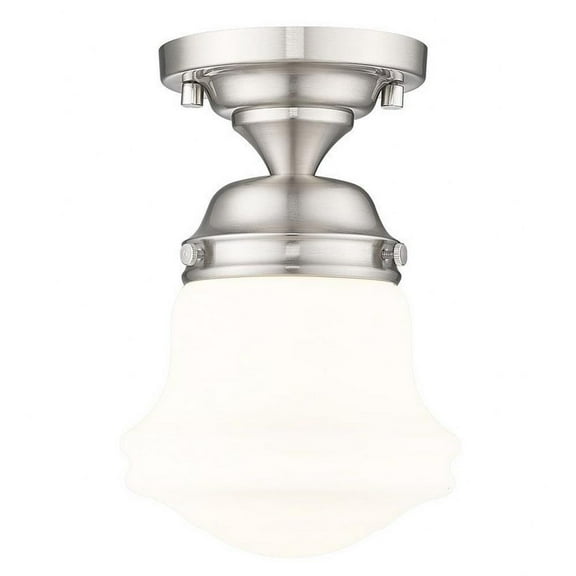 1 Light Flush Mount in Industrial Style-9 inches Tall and 6 inches Wide-Brushed Nickel Finish Bailey Street Home 372-Bel-5172227