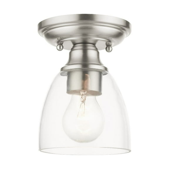 1 Light Flush Mount in New Traditional Style 5 inches Wide By 7 inches High-Brushed Nickel Finish Bailey Street Home 218-Bel-4363211