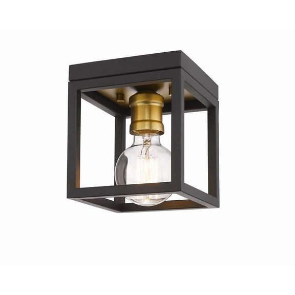 1 Light Flush Mount in Restoration Style 5.75 inches Wide By 5.75 inches High-Bronze/Olde Brass Finish Bailey Street Home 372-Bel-4185925
