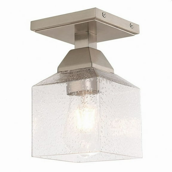 1 Light Flush Mount in Traditional Style 4.75 inches Wide By 8.25 inches High-Brushed Nickel Finish Bailey Street Home 218-Bel-3110161