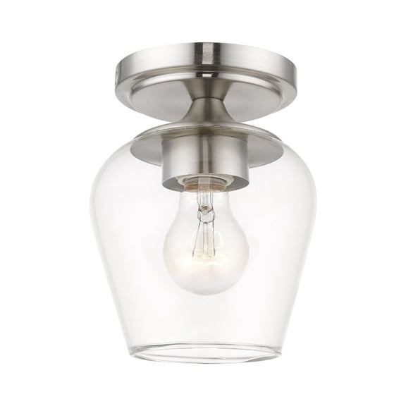 1 Light Flush Mount in Transitional Style-7.5 inches Tall and 5.75 inches Wide-Brushed Nickel Finish Bailey Street Home 218-Bel-4829178