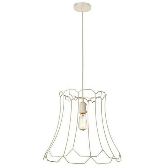 1 Light Framed Pendant, Metal White - 16 x 18 x 18 in.