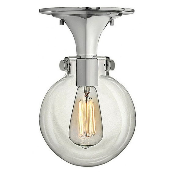 1 Light Globe Flush Mount In Traditional Style 7 Inches Wide By 11.25 Inches High-Chrome Finish Hinkley Lighting 3149Cm