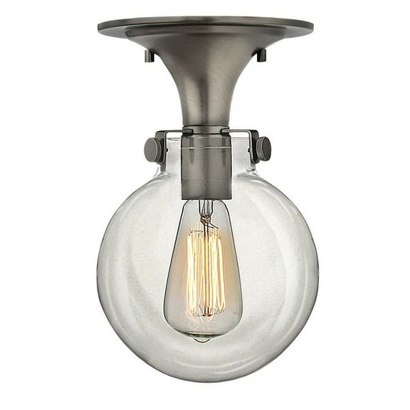 1 Light Globe Flush Mount in Traditional Style 7 inches Wide By 11.25 inches High-Antique Nickel Finish Bailey Street Home 81-Bel-2985492