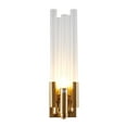 thumbnail image 1 of 1 Light Gold Frame Wall Sconce with Glass Rod Accents, 1 of 5