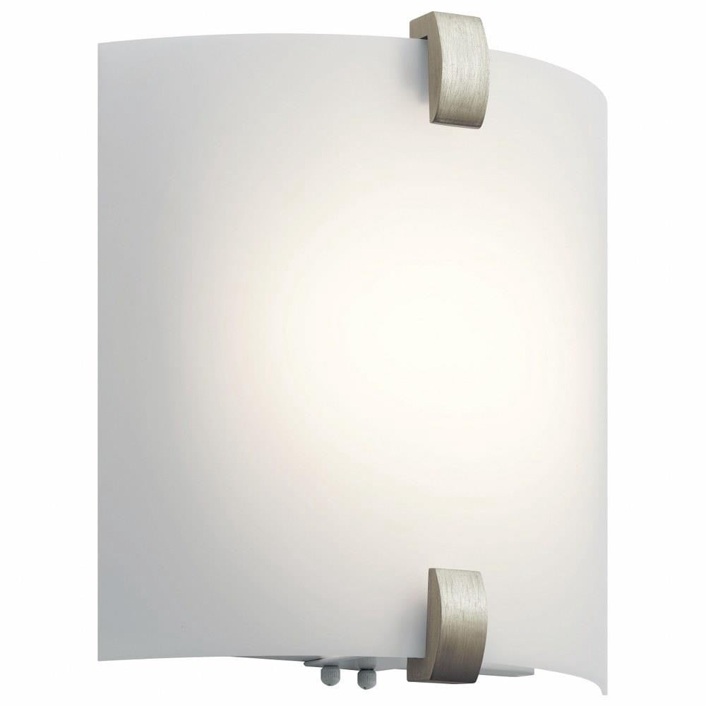 1 Light Half Dome Wall Sconce in Contemporary Style with Brushed Nickel ...