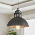 thumbnail image 1 of 1-Light Industrial Farmhouse Barn Pendant Light Modern Dark Gray Island Bar Pendant Ceiling Light with Metal Dome Shade, 1 of 6