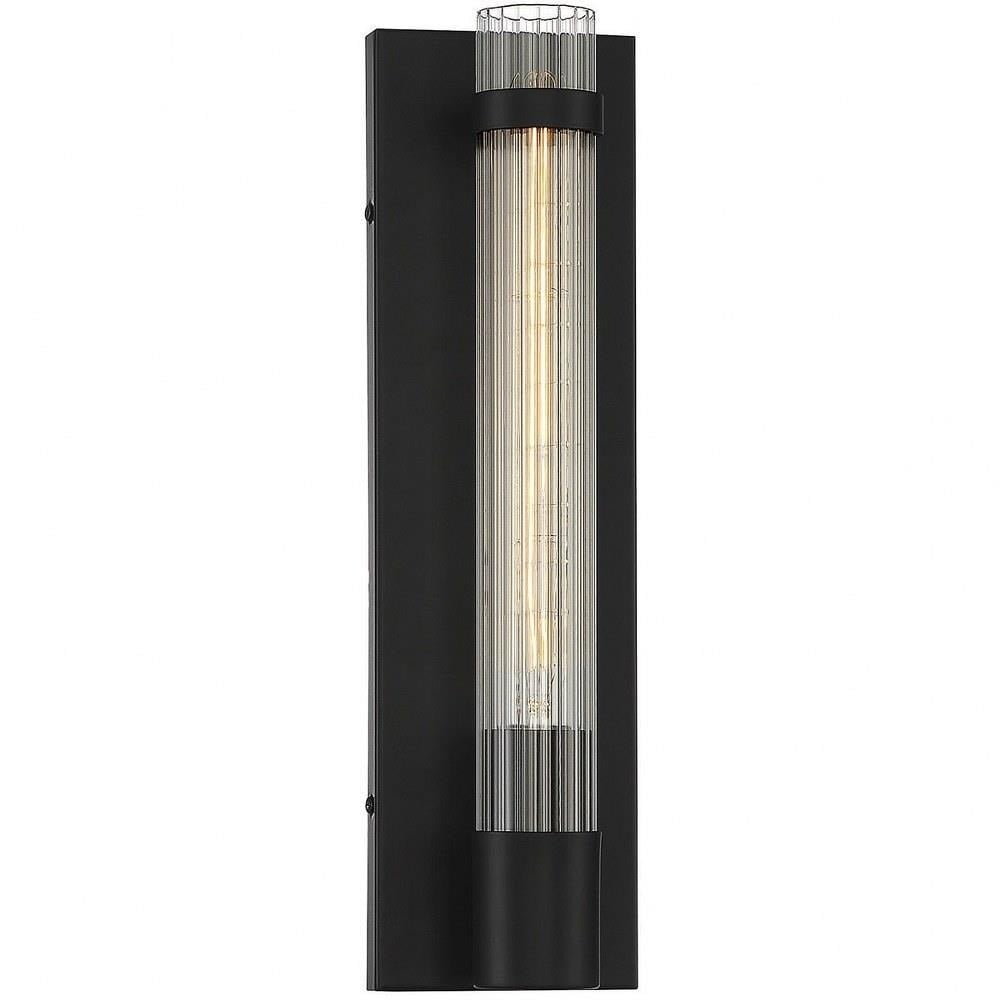 Willmar Matte Black Metal and Glass Wall Sconce