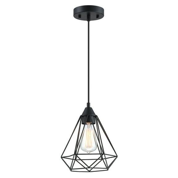1-Light Industrial Pendant Light Fixture Flush Mount Ceiling Lighting for Kitchen Island Living Room Bedroom