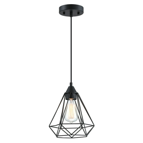 1-Light Industrial Pendant Light Fixture Flush Mount Ceiling Lighting for Kitchen Island Living Room Bedroom